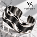 vsarelok™ SculptWave Molten Fluid Open Cuff Bracelet