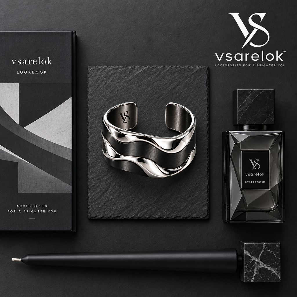 vsarelok™ SculptWave Molten Fluid Open Cuff Bracelet
