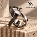 vsarelok™ HelixFold Sculptural Mobius Loop Titanium Scarf & Shawl Ring