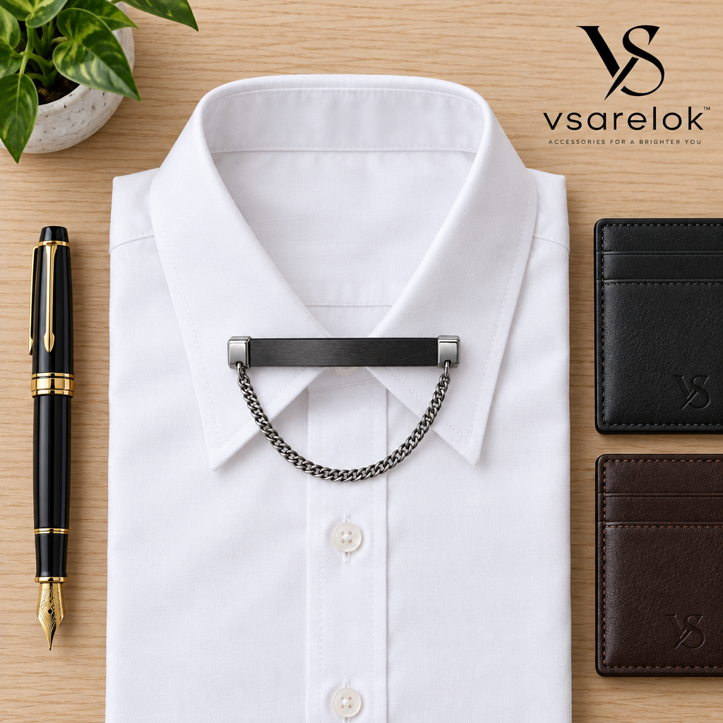 vsarelok™ AeroBar Magnetic Pinless Collar Bar with Detachable Drape Chain