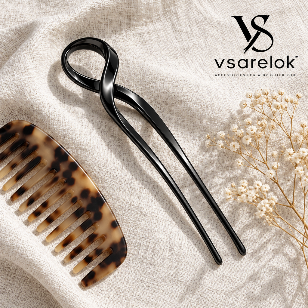vsarelok™ InfinitySculpt Cold-Forged Fluid Dual-Prong French Hair Pin