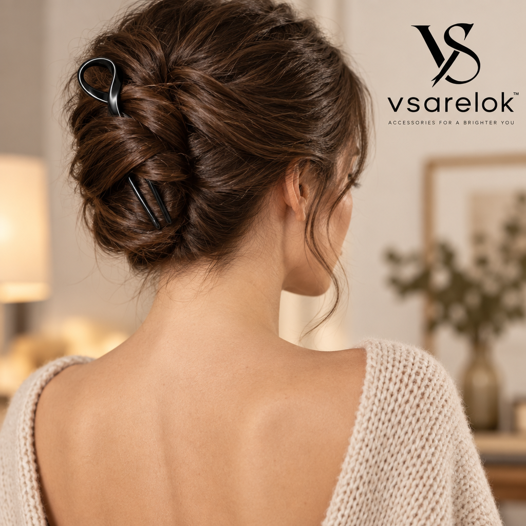 vsarelok™ InfinitySculpt Cold-Forged Fluid Dual-Prong French Hair Pin