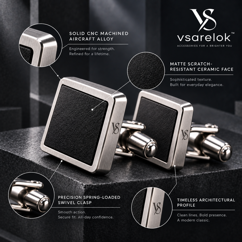 vsarelok™ AeroQuad CNC Aircraft Alloy Architectural Ceramic Cufflinks